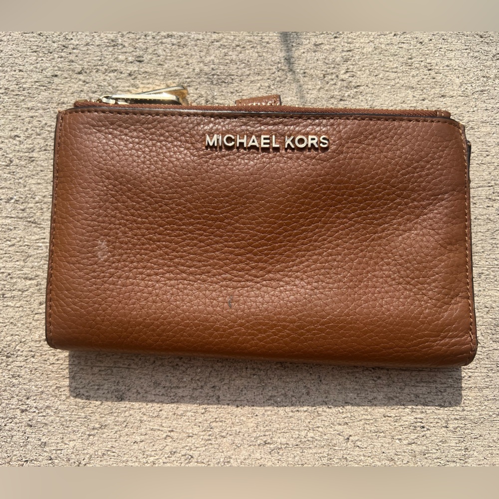 Michael Kors Tan Leather Zip Wallet